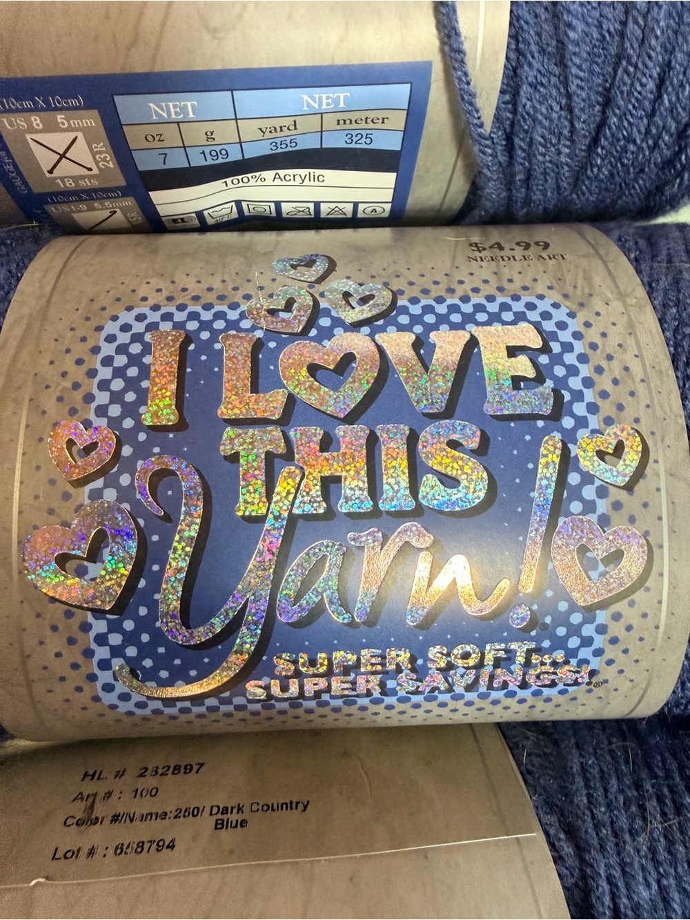 Hobby Lobby- I love This Yarn - Dark Country Blue